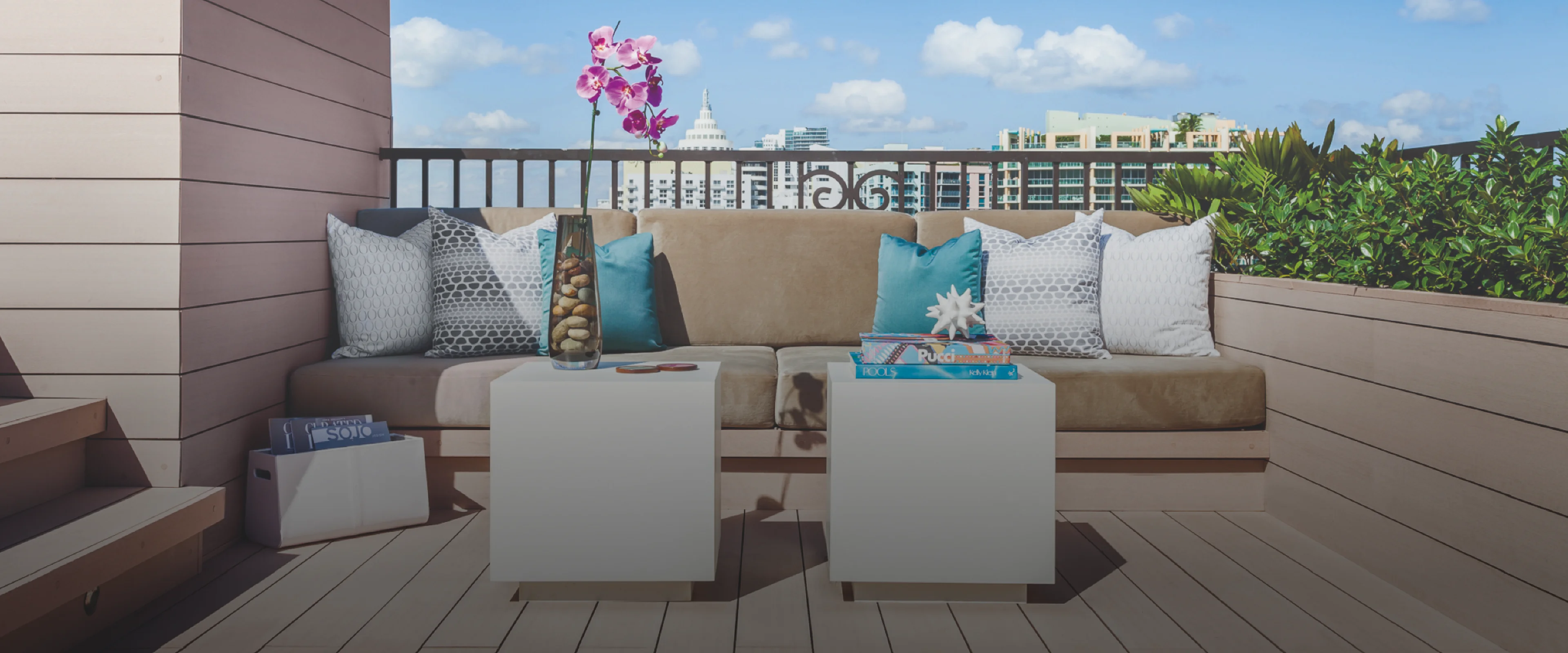 Premium Resysta Rooftop Decking and Lounger Area