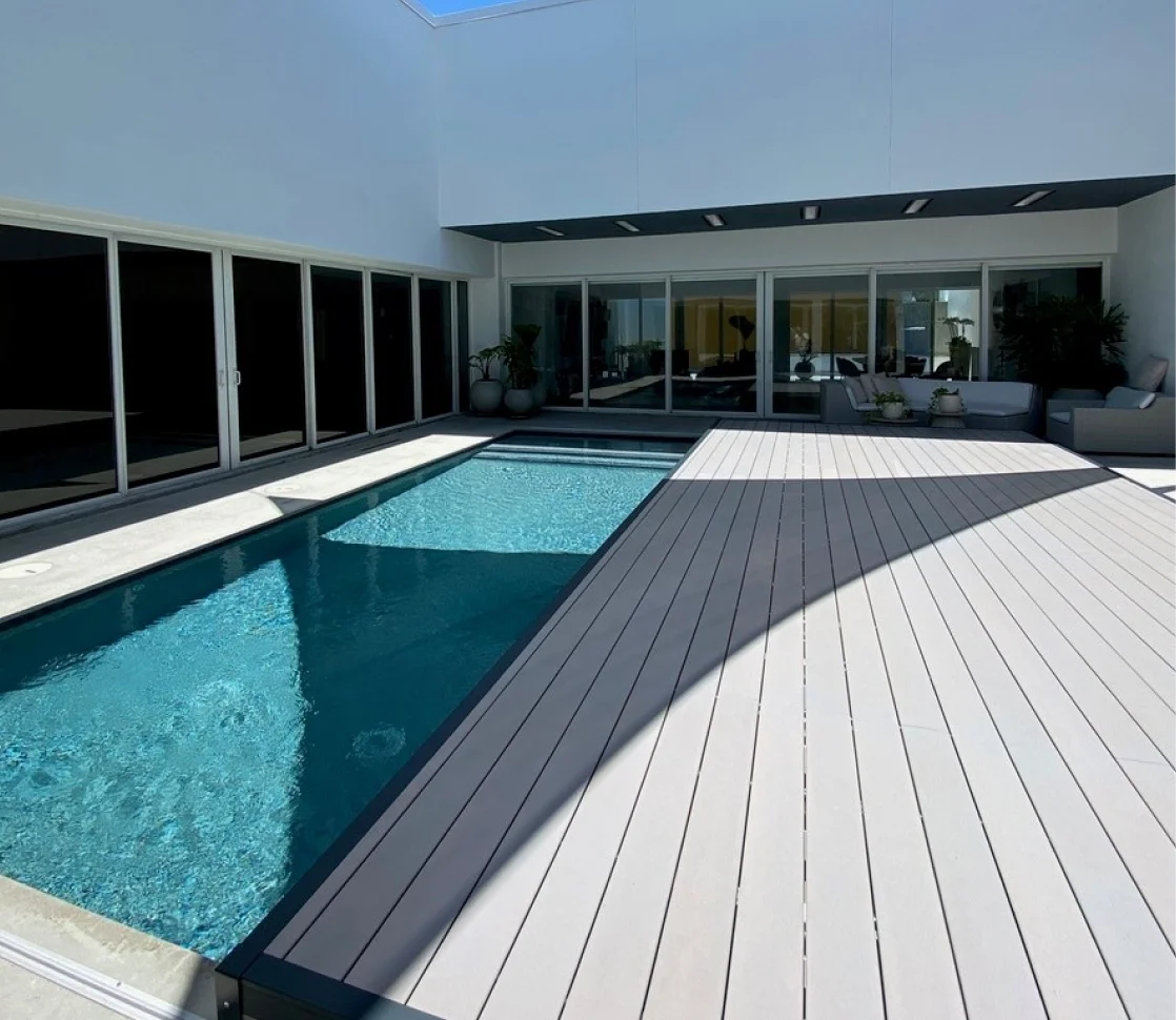 Curved modern architectural building facade using Resysta cladding